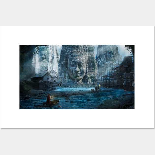 Misty Temple Wall Art by Jendi Art